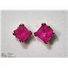 Image 1 : 14) 14K GOLD RUBY EARRINGS