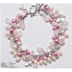 17) STERLING SILVER FRESHWATER PEARL BRACELET