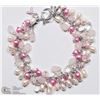 Image 1 : 17) STERLING SILVER FRESHWATER PEARL BRACELET