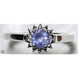 21) STERLING SILVER TANZANITE RING