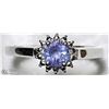 Image 1 : 21) STERLING SILVER TANZANITE RING