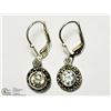 Image 1 : 22) CUBIC ZIRCONIA MARCASITE LEVER BACK EARRINGS