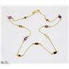 Image 1 : 24) STERLING SILVER 16'' GEMSTONE NECKLACE