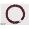 Image 3 : 33) GENUINE GARNET & FRESHWATER PEARL BRACELET