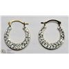 Image 1 : 37) 10K GOLD CUBIC ZIRCONIA HOOP EARRINGS