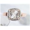 Image 1 : 39) ST. SILVER ROSE GOLD PLATED MORGANITE RING