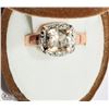 Image 3 : 39) ST. SILVER ROSE GOLD PLATED MORGANITE RING