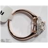 Image 2 : 43) ROSE GOLD PLATED RING WITH GENUINE MORGANITE