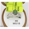 Image 1 : 46) STERLING SILVER EMERALD RING