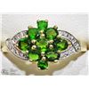 Image 1 : 48) STERLING SILVER CHROME DIOPSIDE RING