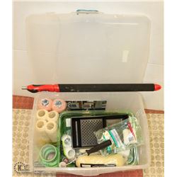 TOTE OF PAINTING SUPPLIES