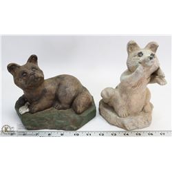 FLAT OF CEMENT FOXES