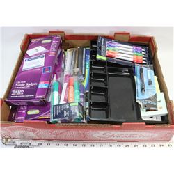 LARGE FLAT OF OFFICE, SCHOOL & BUSINESS SUPPLIES