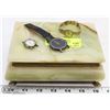 Image 1 : MARBLE/ONYX JEWELRY BOX WITH CONTENTS
