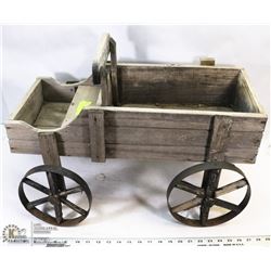 WOOD BUCKBOARD WAGON ON WHEELS -