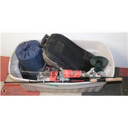 ESTATE BOX OF CAMPING AND FISHING SUPPLIES
