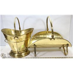 FIREPLACE ASH BUCKET AND LOG HOLDER