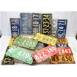 FLAT OF 50+ VINTAGE CANADIAN LICENSE PLATES