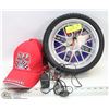 Image 1 : RACING WHEEL WALL CLOCK (LIGHTS UP) AND RACING