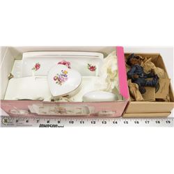 MEISSEN ROSE EUROPEAN PORCELAIN 3 PC