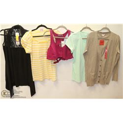 SET OF 5 NEW LADIES SHIRTS - SIZES XL, XXL -
