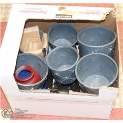 FLAT OF STARTER PLANTERS & GREY STONED PLANTERS