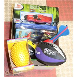 FLAT WITH BOYS TOYS INCL REMOTE CONTROL TRUCK,