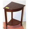 Image 1 : BROWN WOOD 2-TIER CORNER TABLE