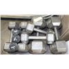 Image 1 : SET OF WEIGHTS INCL 40LB, 15LBS, 10LBS, 3LB, 1LB