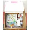 LARGE BOX WITH SCRAPBOOKING ITEMS AND