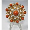 Image 1 : 13 - GOLD TONE, CORAL & CRYSTAL