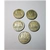 Image 2 : 4 - LOT OF 5 USSR 10 KOPEK COINS