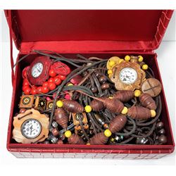 9 - RED SNAKESKIN JEWELRY BOX