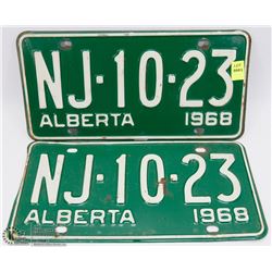 MATCHING SET OF 1968 ALBERTA LICENSE PLATES