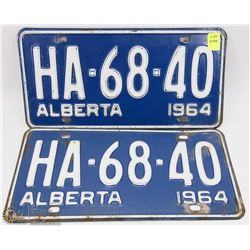 MATCHING SET OF 1964 ALBERTA LICENSE PLATES