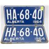 Image 1 : MATCHING SET OF 1964 ALBERTA LICENSE PLATES