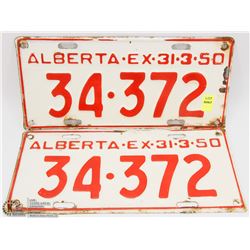 MATCHING SET OF 1950 ALBERTA LICENSE PLATES