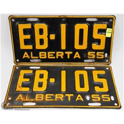 MATCHING SET OF 1955 ALBERTA LICENSE PLATES