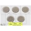 Image 1 : LOT OF 5 CANADIAN 1968 DOLLARS