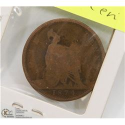 1874 QUEEN VICTORIA ONE CENT