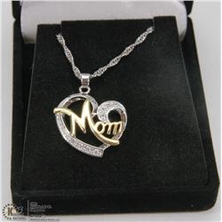 STERLING SILVER AND AUSTRIAN CRYSTAL MOM PENDANT A