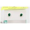 Image 1 : 2 CARAT TOTAL WEIGHT GENUINE EMERALD EARRINGS