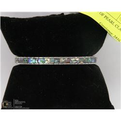 SILVER & MOTHER OF PEARL CLAMP BRACELET