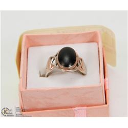 BLACK STONE RING 925 SILVER