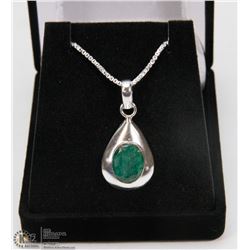 #46-NATURAL GREEN EMERALD PENDANT