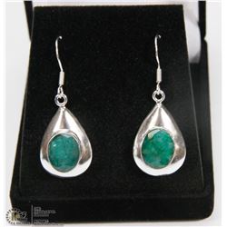 #47-NATURAL GREEN EMERALD EARRING