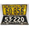 Image 1 : 1933 AND 1942 ALBERTA LICENSE PLATES