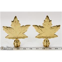 LOT OF 2 MAPLE LEAF FLAG POLE TOPPERS.