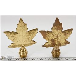LOT OF 2 MAPLE LEAF FLAG POLE TOPPERS.