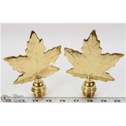 LOT OF 2 MAPLE LEAF FLAG POLE TOPPERS.